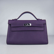 Hermes Kelly 22 CM Togo Leather Handbag purple