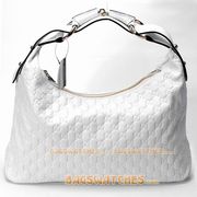 Gucci Guccissima Chain Medium Hobo Bag 115867 White