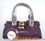 Chloe Paddington Bag With Bronze Padlock dark purple-40