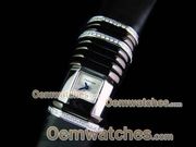 Swiss Replica Cartier Watches Ladies Declaration SS/Cer Diam Wht/Blk S