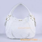 Miu Miu handbag Supple Lambskin Woven 0151 cream