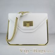 Chloe Sally Calf Leather Shoulder Bag white 50898
