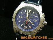 Replica Breitling chrono leather blue auto fake watch