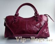 Balenciaga Leather Giant City Purse Purple 084832-6