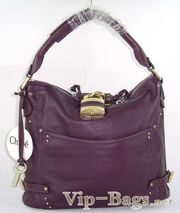Chloe Paddington Bag With gold Padlock purple
