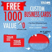 Get 1000 Free Business Cards Designed + Free Shipping use promo code