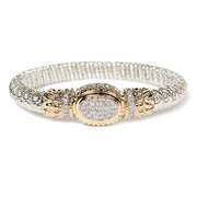 Buy Vahan Yellow Gold Pave Diamond Oval Bangle Bracelet
