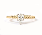 Forevermark 14K Yellow Gold Pear Cut Solitaire Engagement Ring